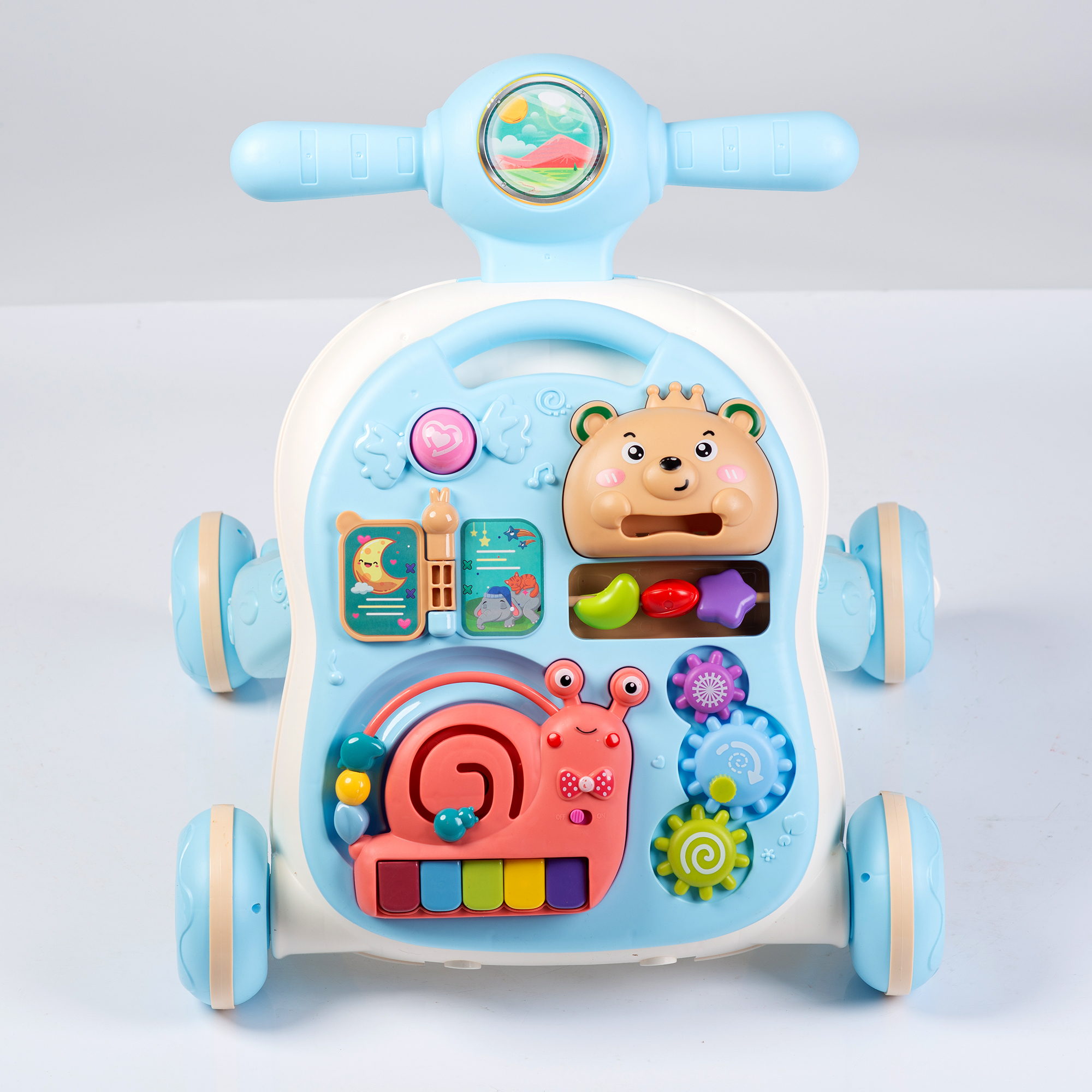 Каталка Babyhit с ручкой голубой - фото 12