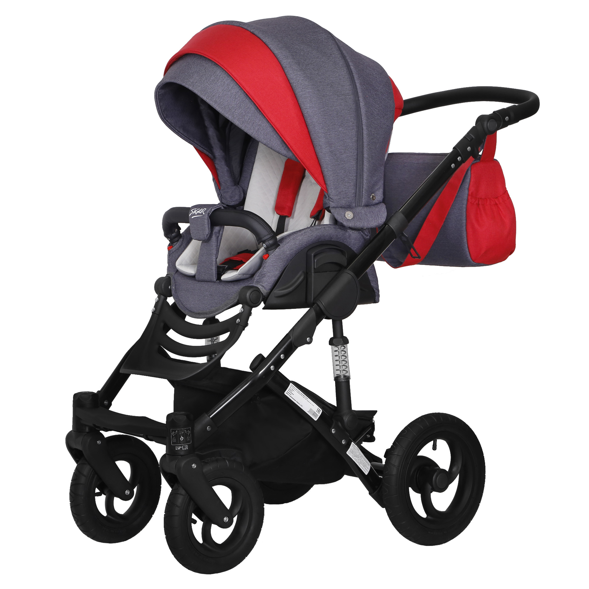 Коляска 2в1 SIGER Alba серый - фото 13