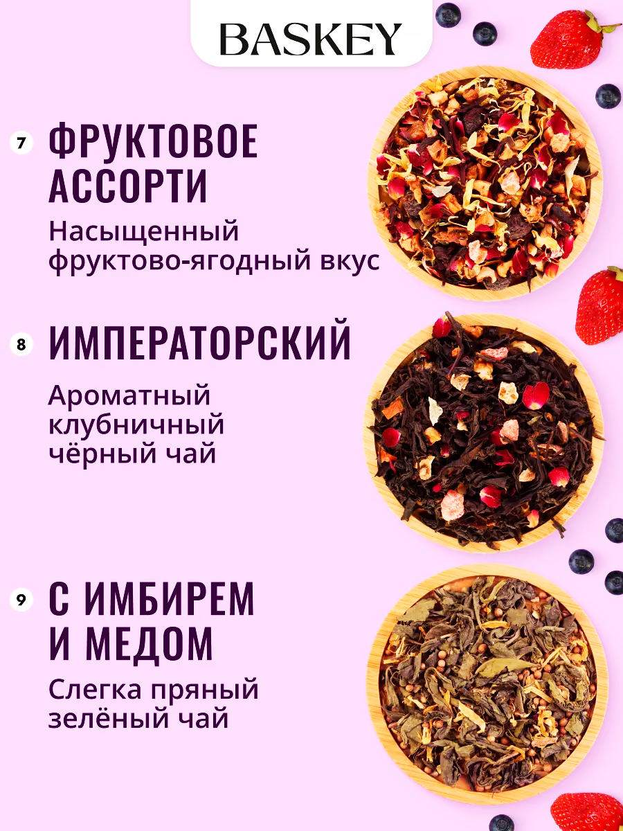 Набор BASKEY черный зеленый фруктовый - фото 4