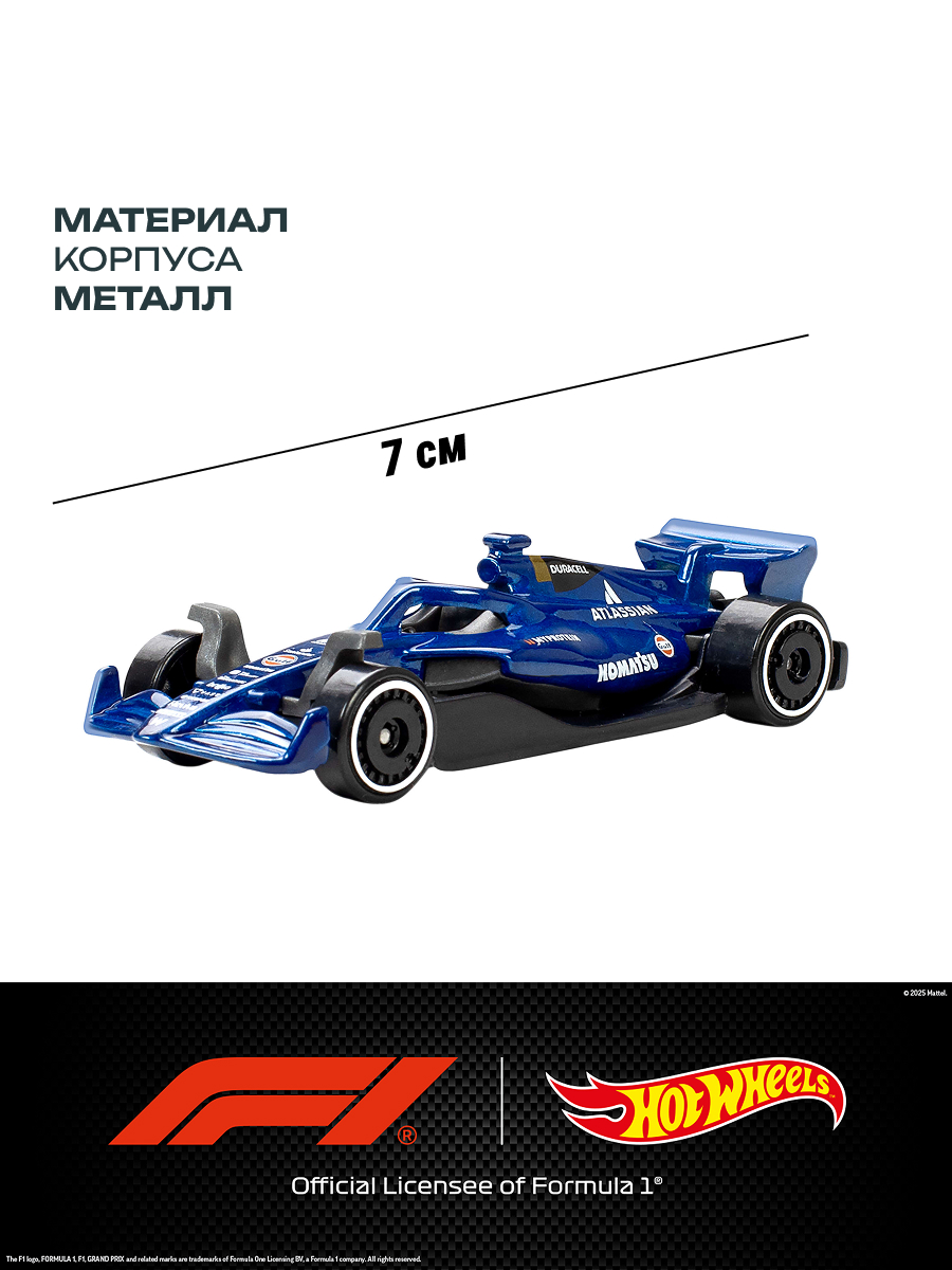 Болид Hot Wheels Коллекционные модели Формула 1 1:64 JLN11 - фото 7