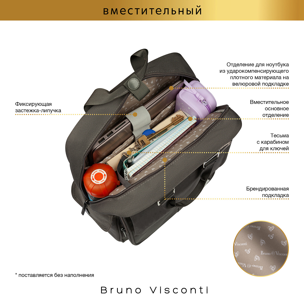 Школьная сумка Bruno Visconti Авокадо и Пончик плечевая - фото 4