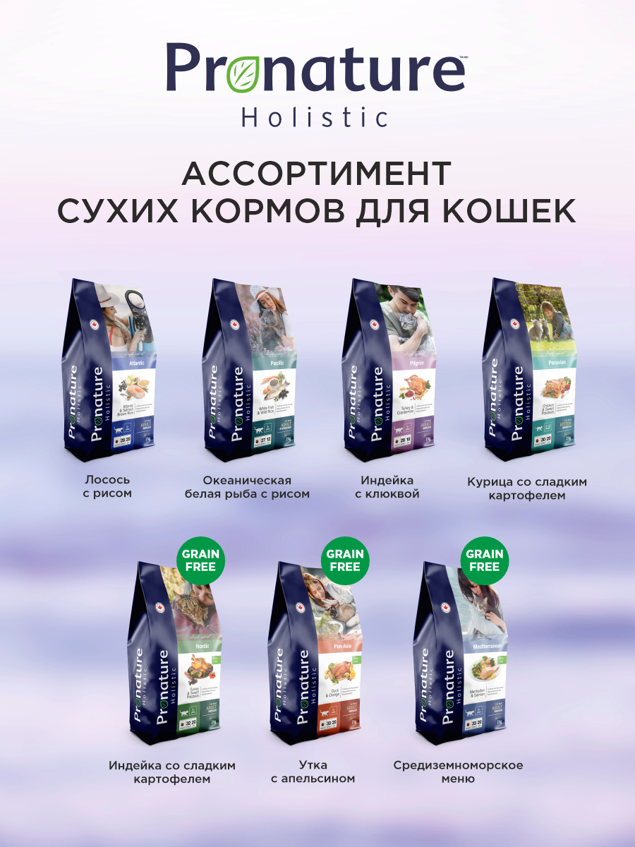 Корм для кошек сухой Pronature Holistic Pilgrim на индейке и курице с клюквой 2кг - фото 8