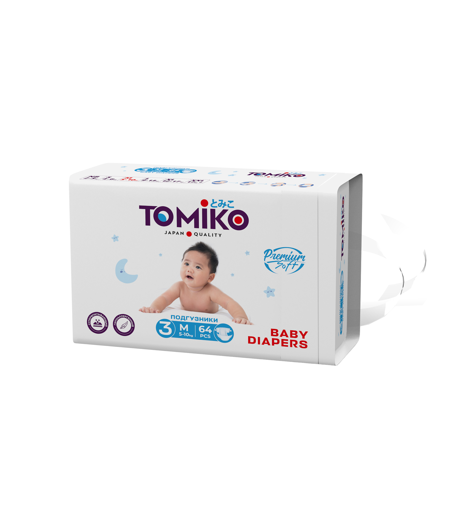 Подгузники Tomiko M (5-10кг) 64 шт. - фото 2