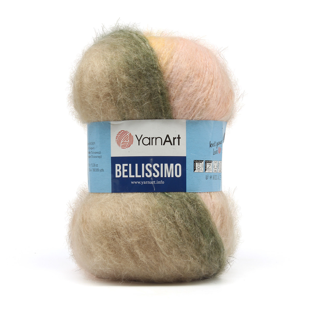 Пряжа YarnArt Bellissimo с выраженным ворсом пушистая 150 г 330 м 1410 3 мотка - фото 7