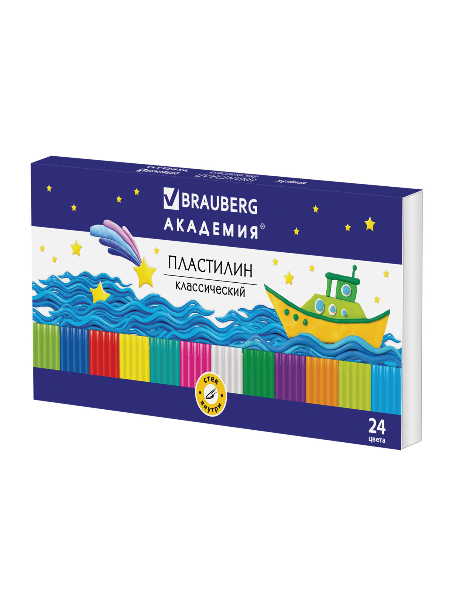 Пластилин Brauberg 24 цв. - фото 2