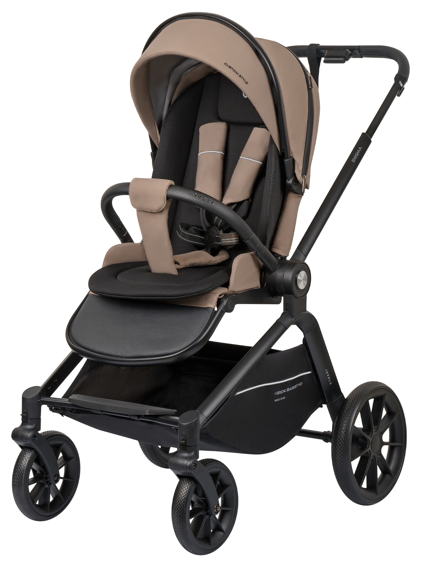Коляска прогулочная JOVOLA Enigma всесезонная коричневый - фото 14