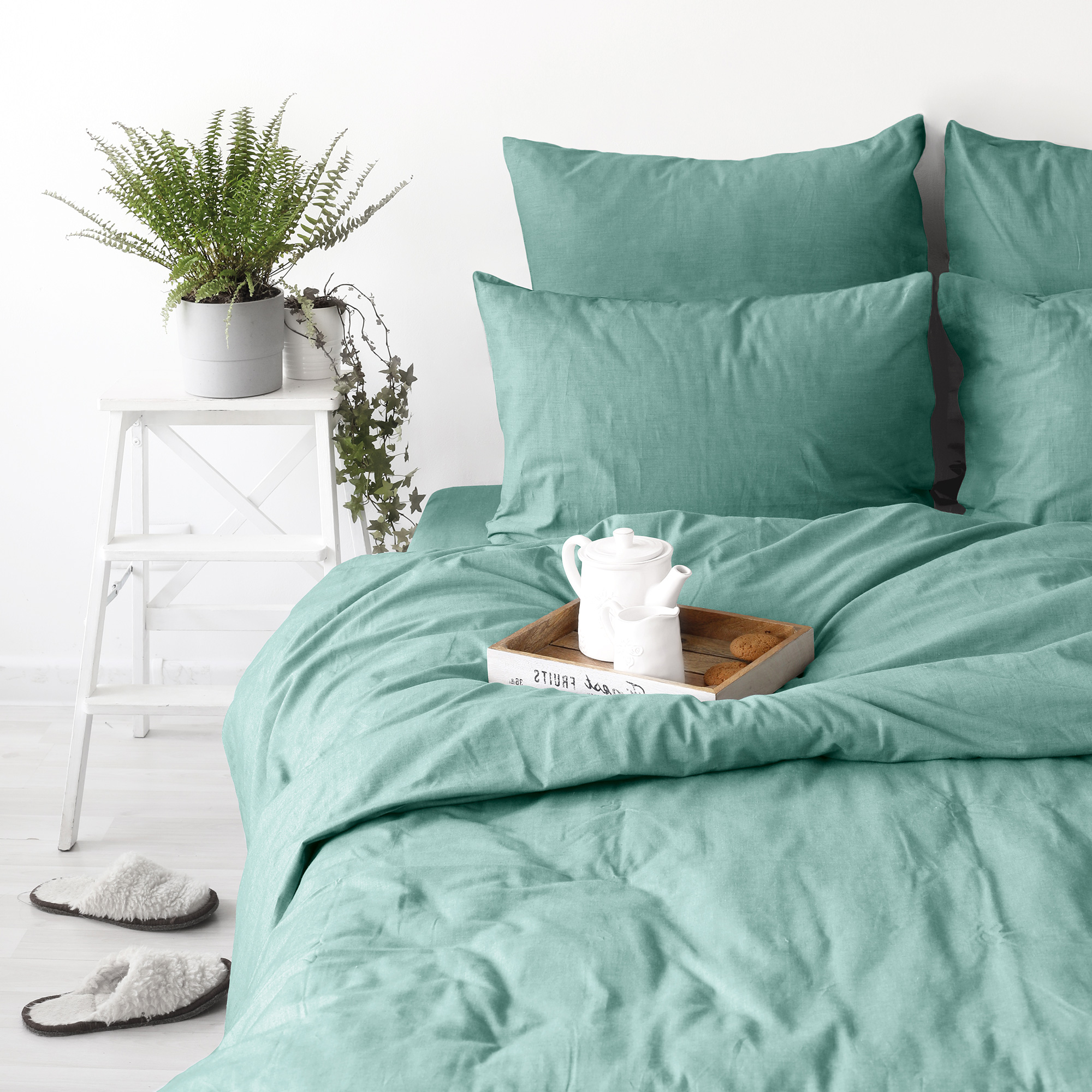 Пододеяльник LOVEME Emerald 2.0СП 180х215 см меланж 100% хлопок - фото 3
