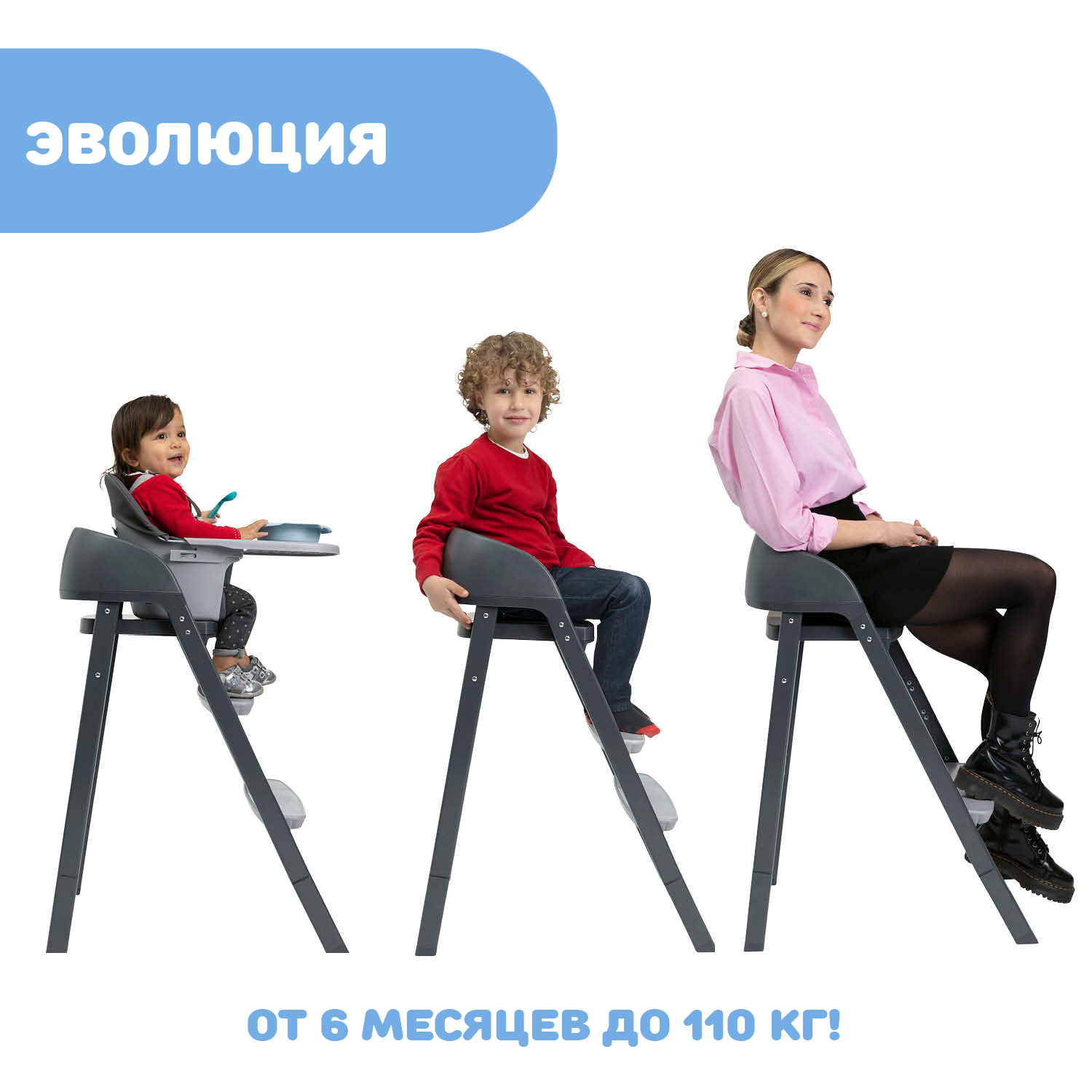 Стульчик для кормления Chicco Crescendo трансформер - фото 5