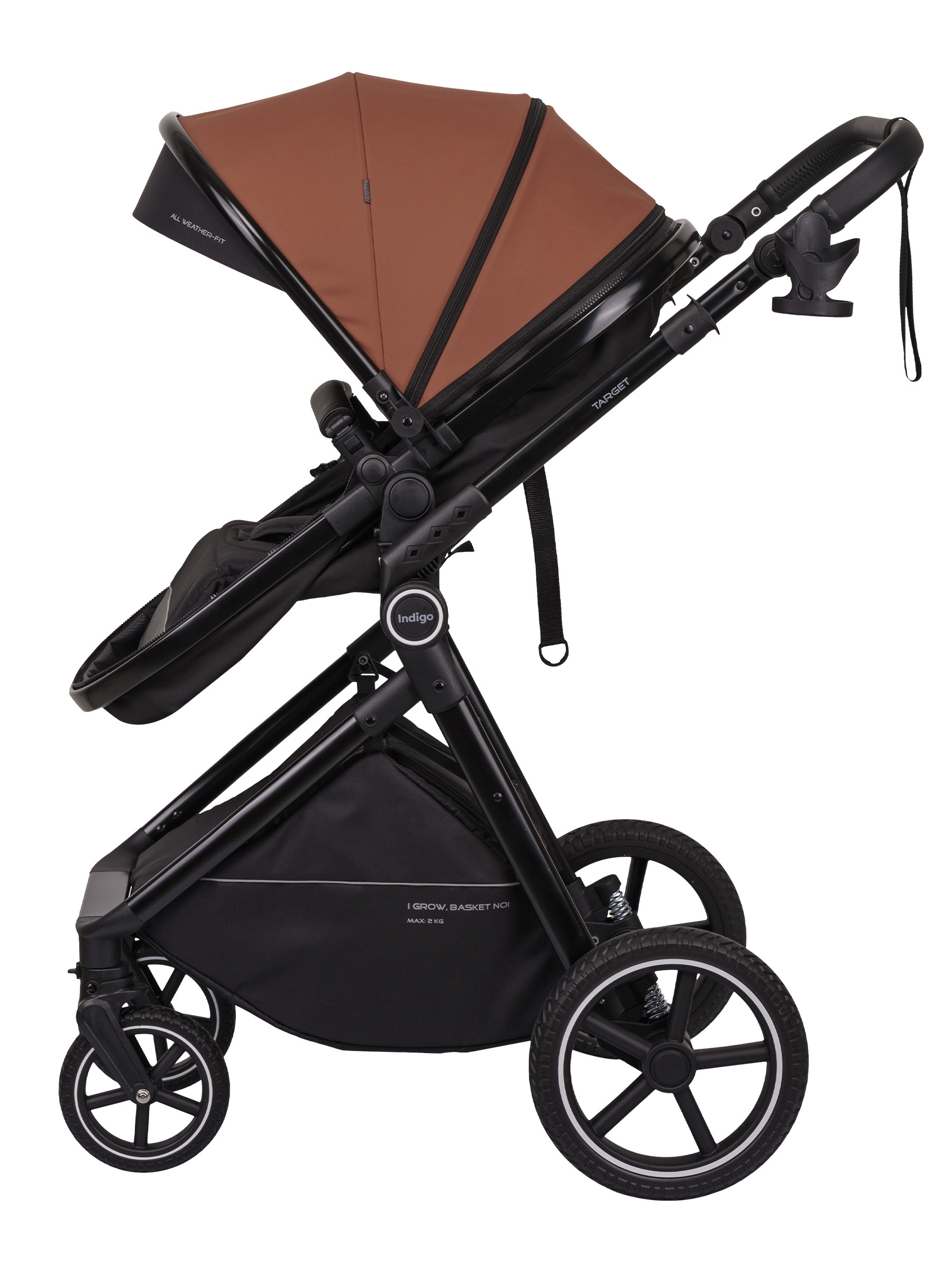 Коляска трансформер Indigo TARGET 3в1 оранжевый - фото 25