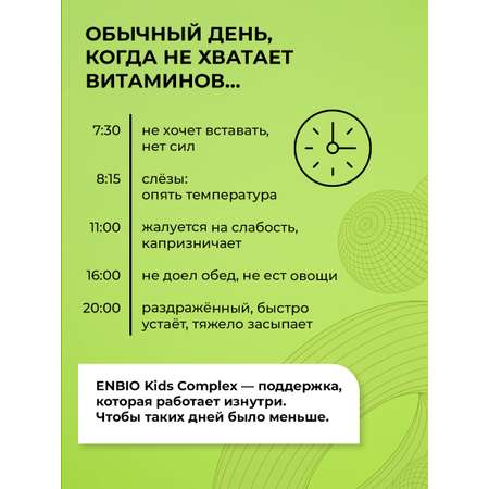Витаминный комплекс для детей ENBIO 22 активных компонента для ребенка