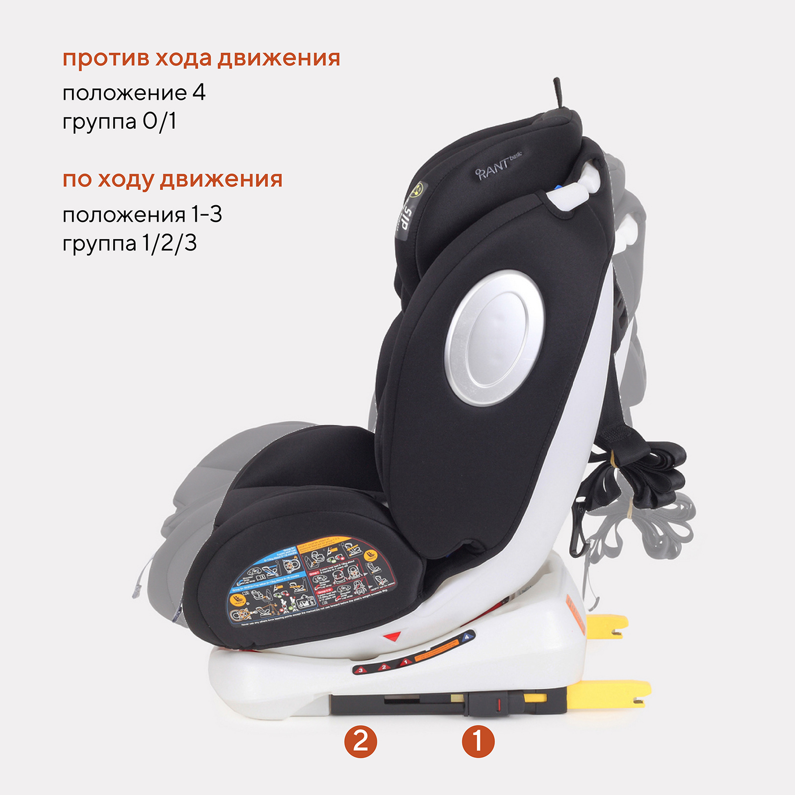 Автокресло Rant Basic Twist Black Isofix 0+/1/2/3 (0-36 кг) - фото 8