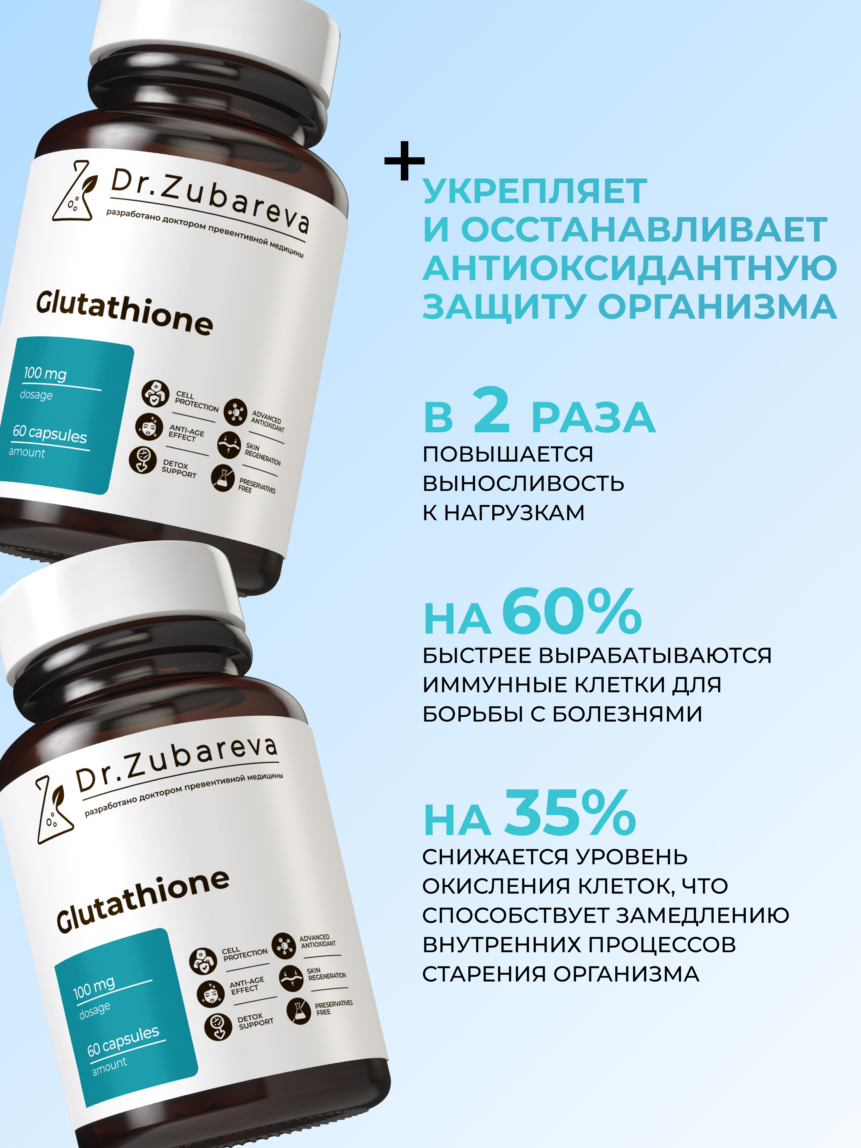 Глутатион Dr. Zubareva 60 капсул - фото 2