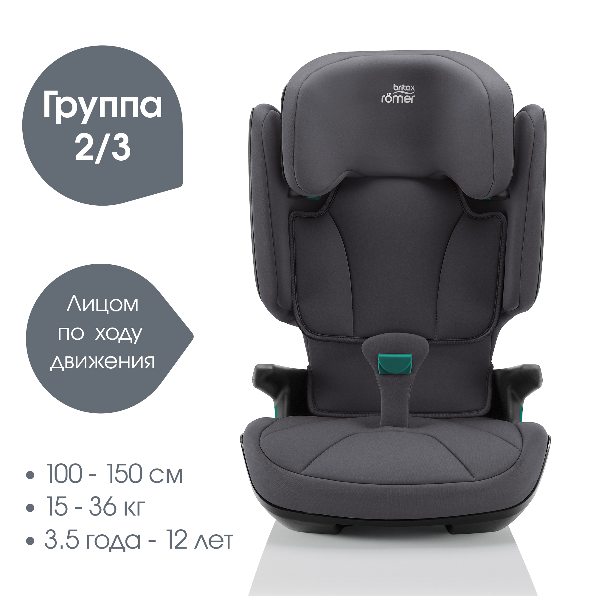 Автокресло Britax Roemer Kidfix Midnight Grey Isofix 2/3 (15-36 кг) - фото 2