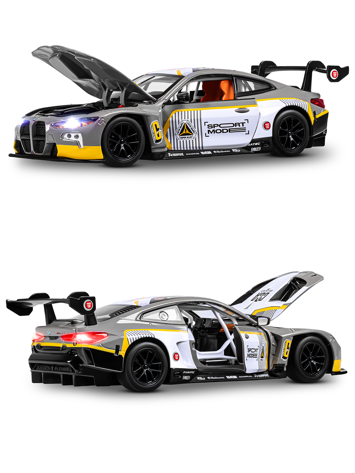 Автомобиль АВТОпанорама BMW M4 GT3 1:24 JB1251650 - фото 9