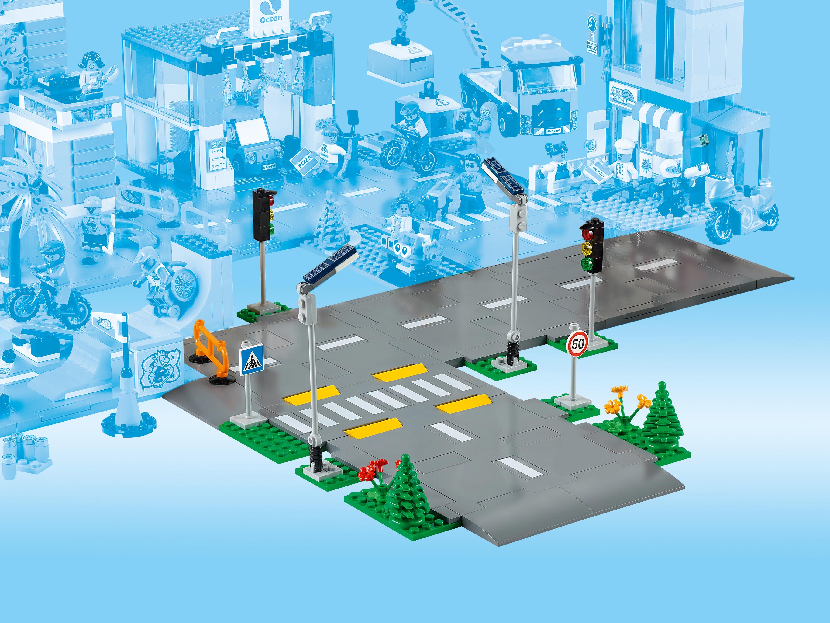 Конструктор LEGO City Town Дорожные пластины 60304 112 дет. - фото 12