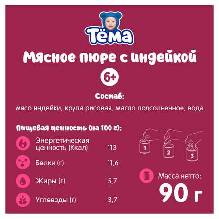 Пюре Тёма Индейка 90г с 6месяцев