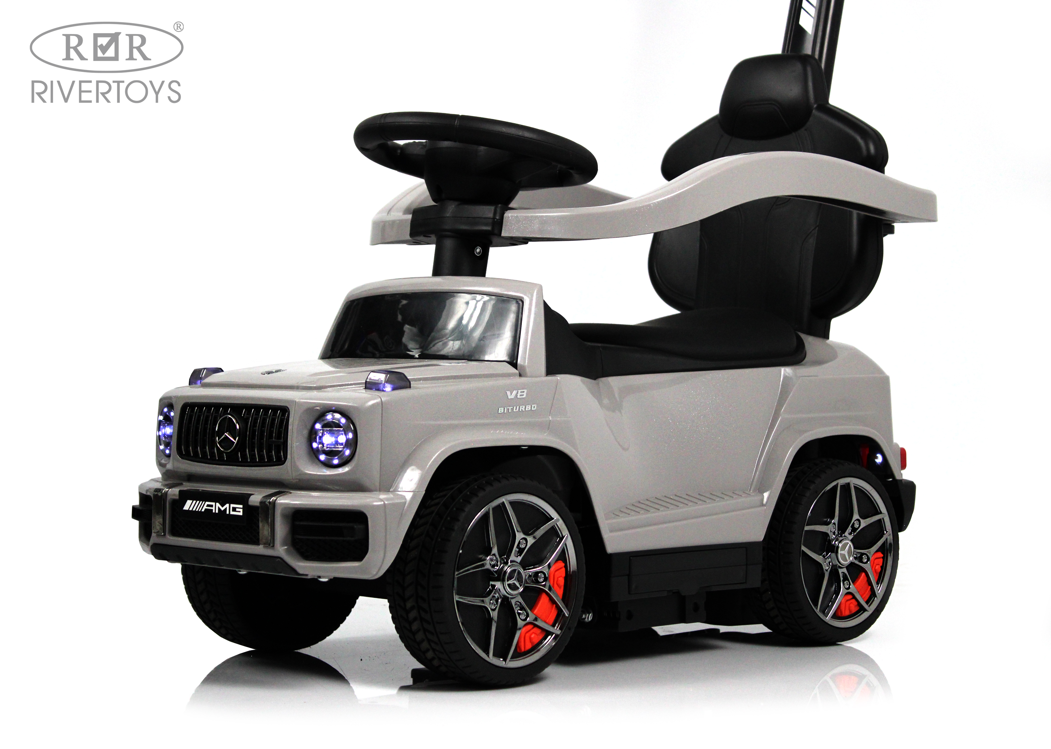 Каталка RIVERTOYS Mercedes-Benz G63 Grey Diamond серый - фото 15