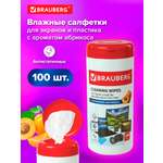 Влажные салфетки Brauberg 100 шт.