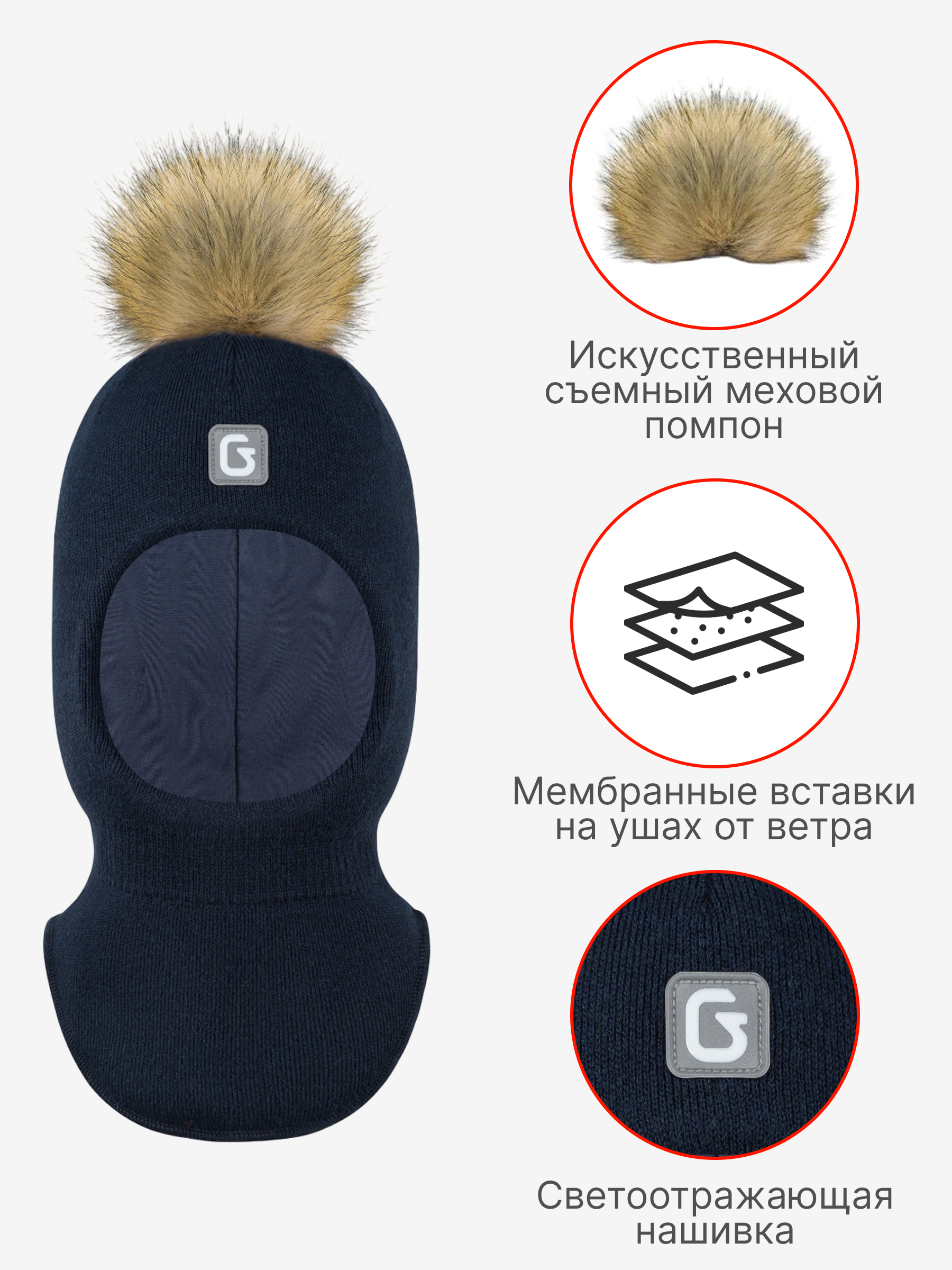 Шапка GUSTI GW25AC1212B-NAVY - фото 3