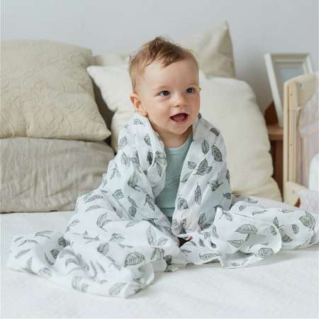 Пеленка муслиновая Happy Baby для новорожденных хлопковая 130х130 см многоразовая