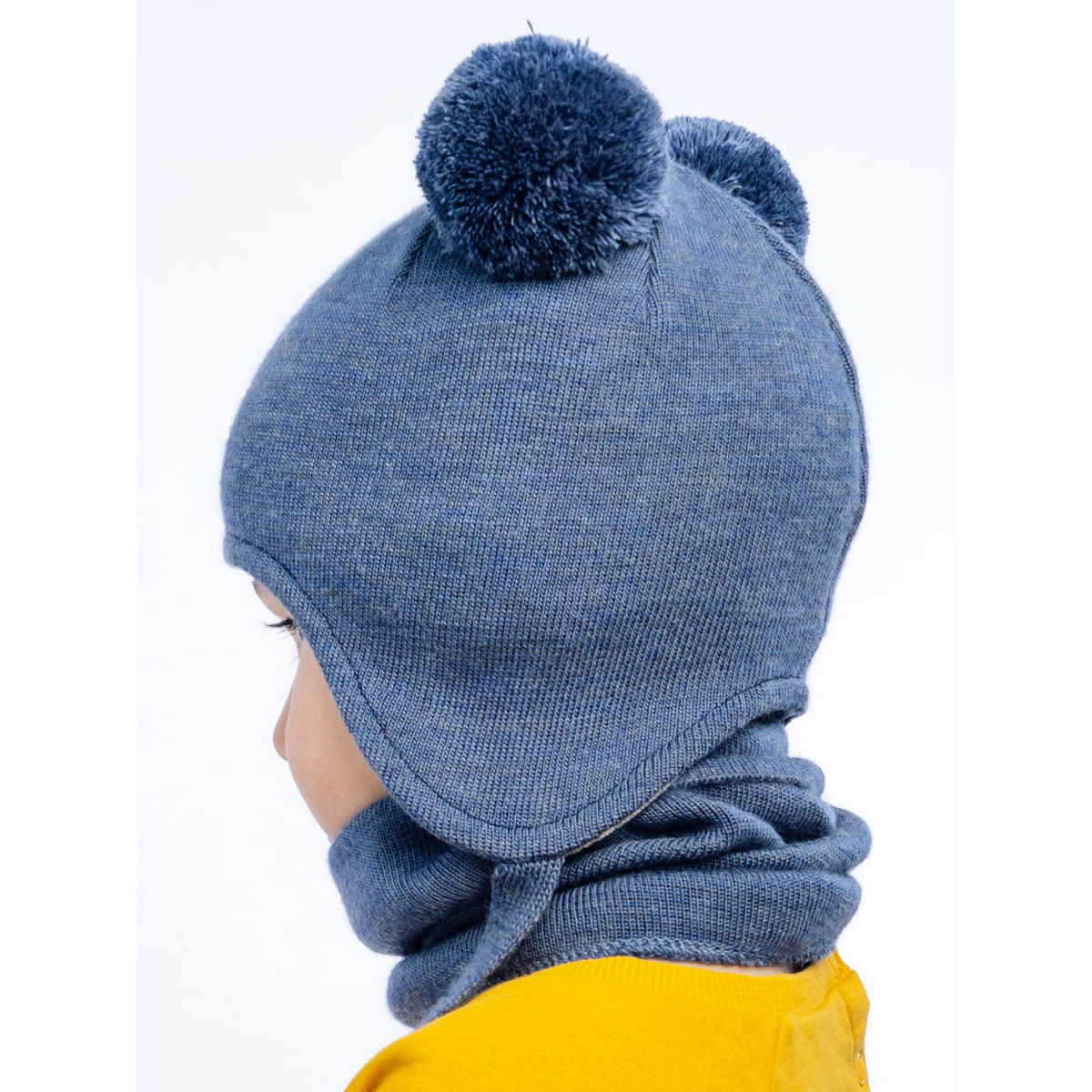 Шапка и снуд ПриКиндер U-Sp22529 цвет Джинса - фото 8