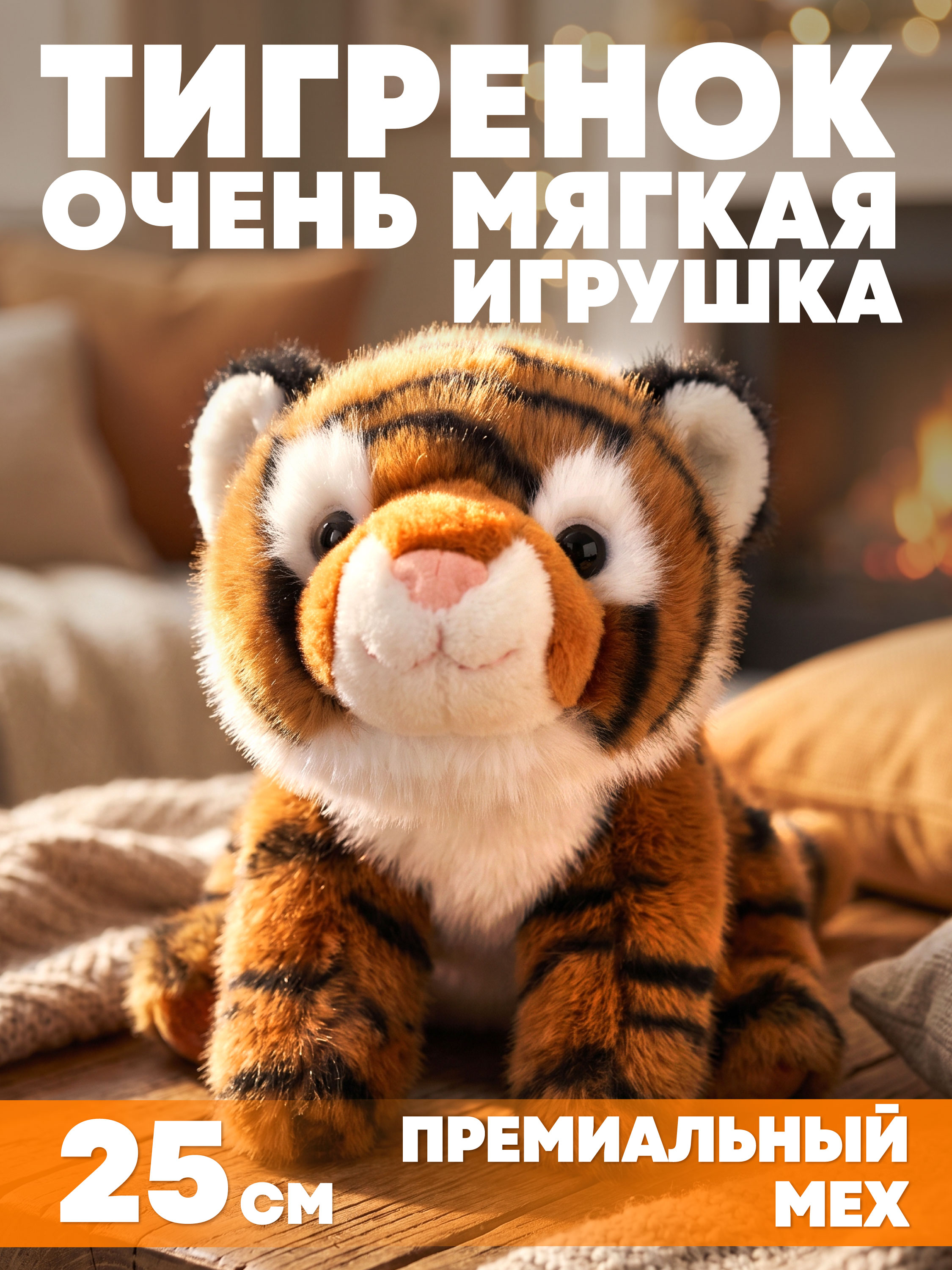 Мягкая игрушка Milli Pollin тигрёнок 25 см - фото 1
