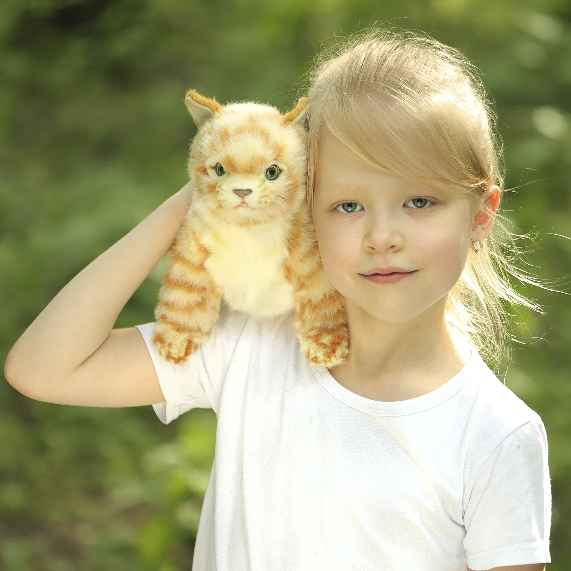 Игрушка мягкая HANSA котик 14 см - фото 6