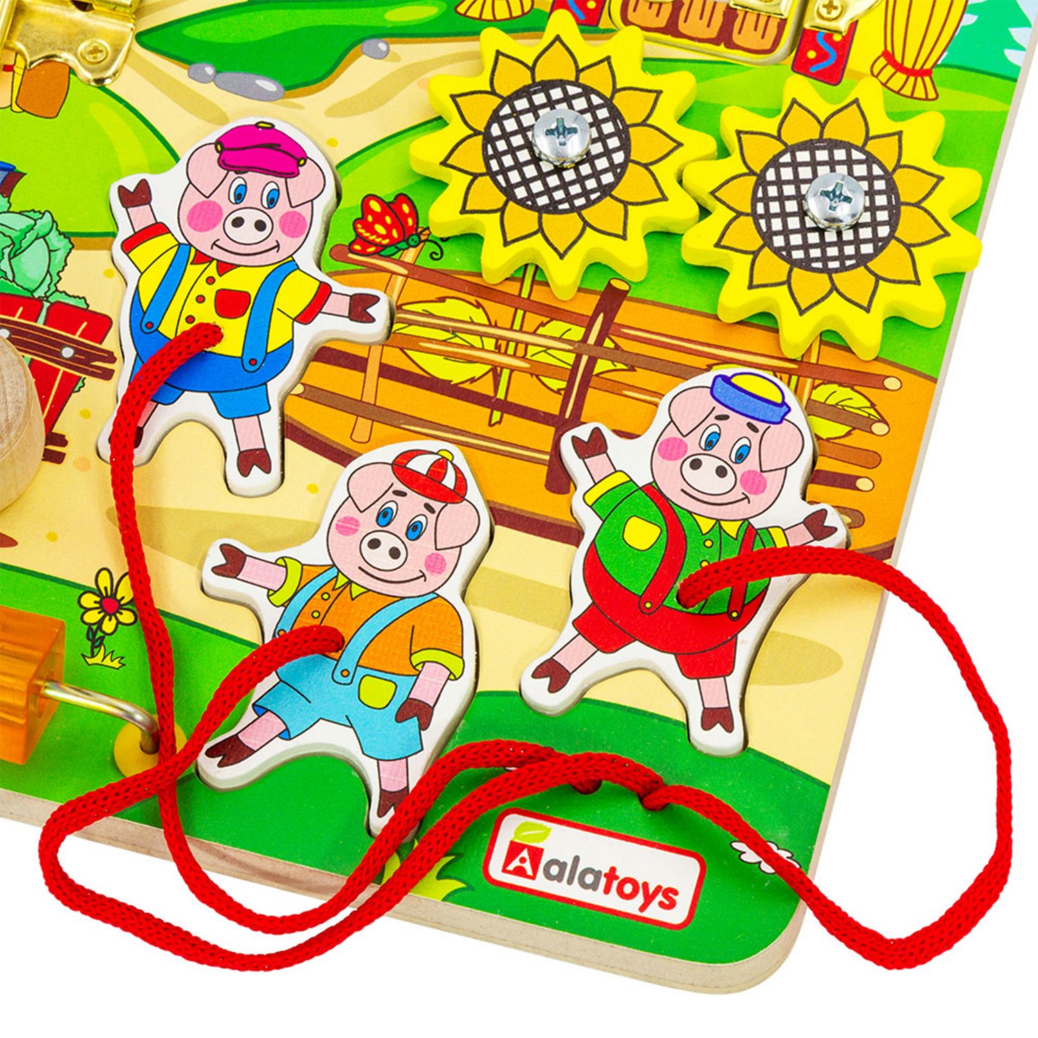 Игрушка Alatoys бизиборд Три поросёнка в ассортименте - фото 5