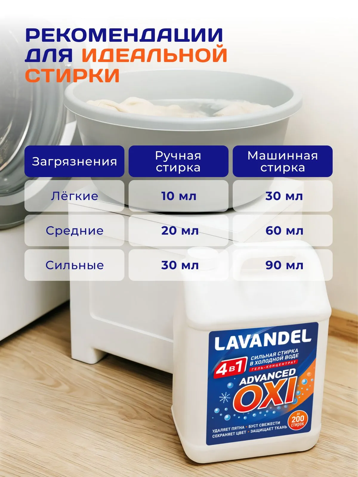 Гель для стирки Lavandel advanced OXI 4в1 5 л - фото 2