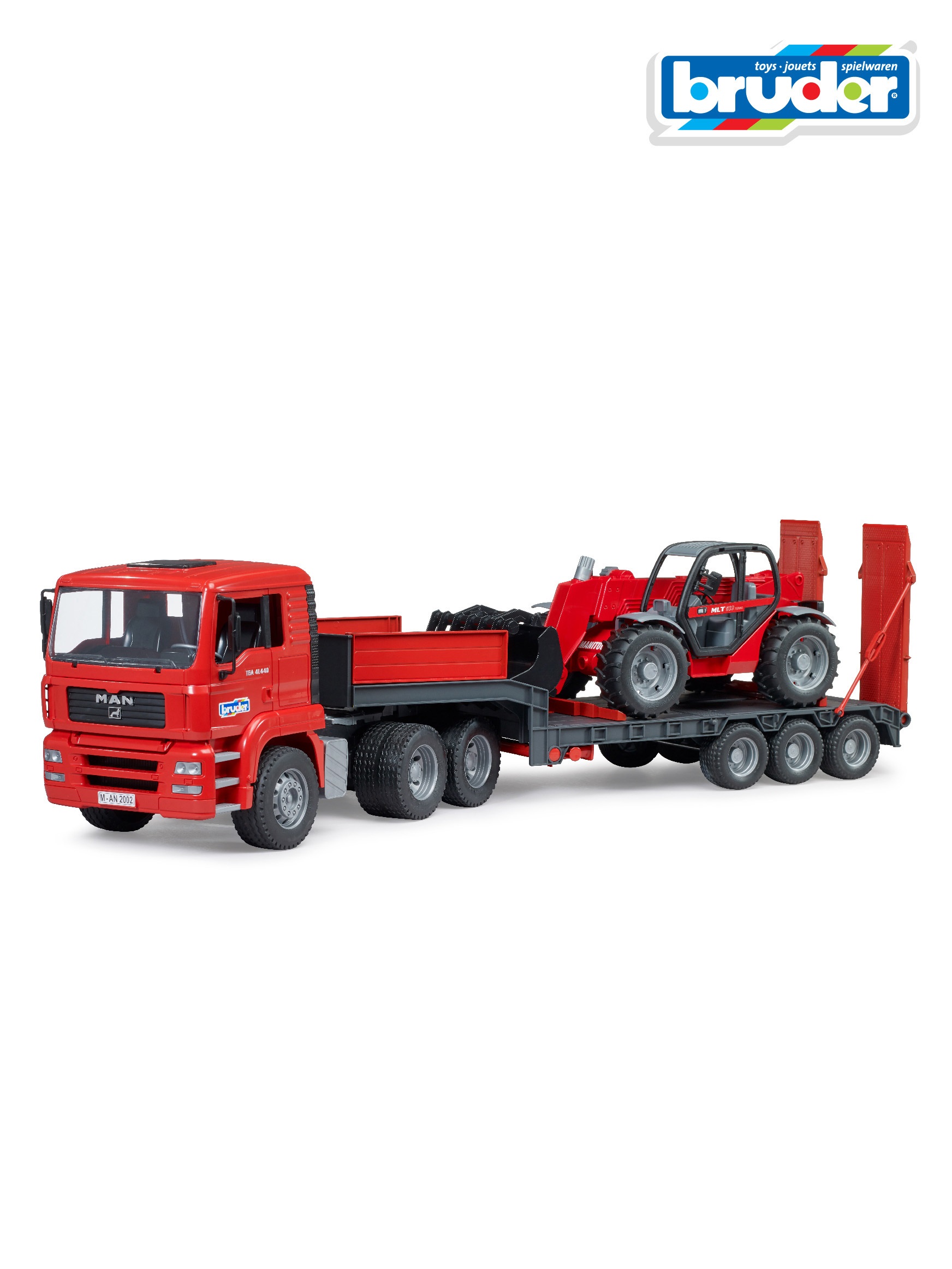 Грузовик Bruder MAN с погрузчиком Manitou 02-774 - фото 1