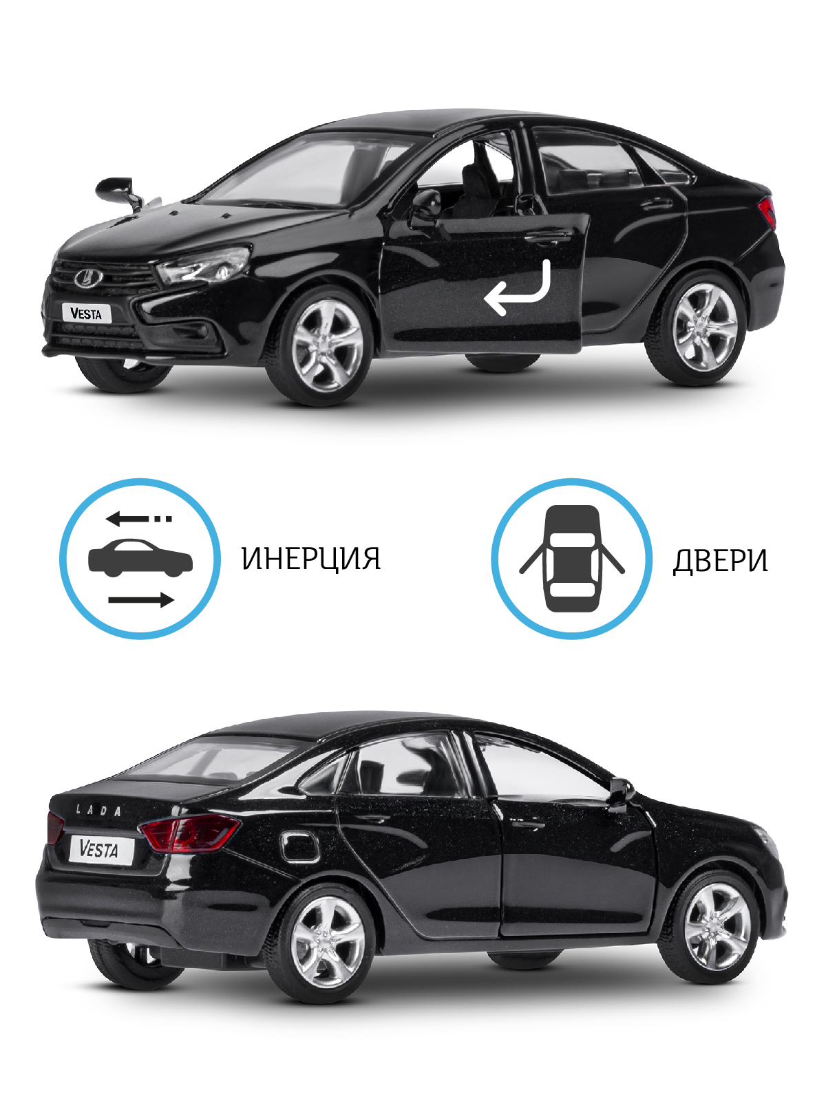 Автомобиль АВТОпанорама LADA Vesta 1:43 JB1251617 - фото 2