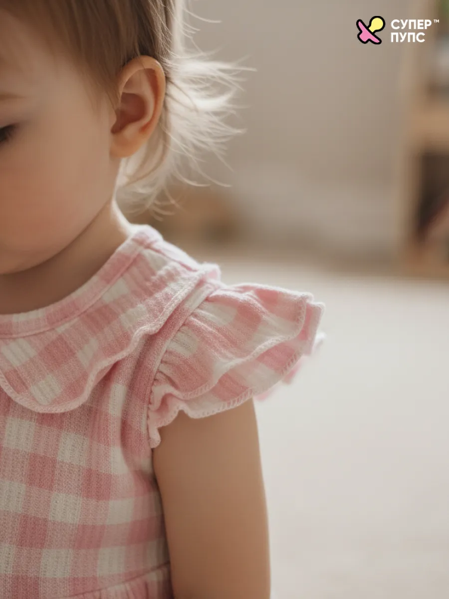 Боди-платье Супер Пупс бд/платье/2крыл/клетка/розовая - фото 14