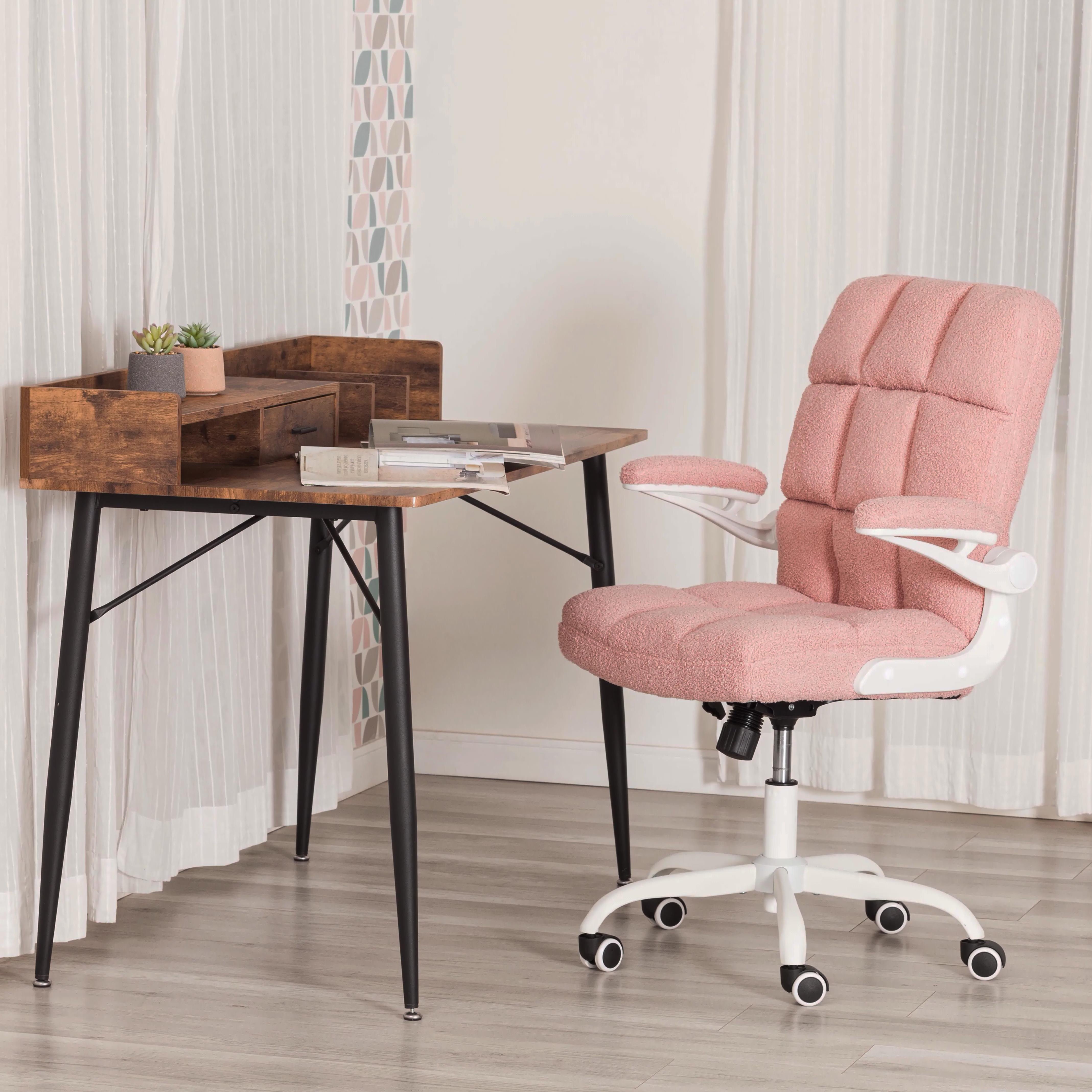 Компьютерное кресло TETCHAIR Лугано ткань тедди розовый - фото 1