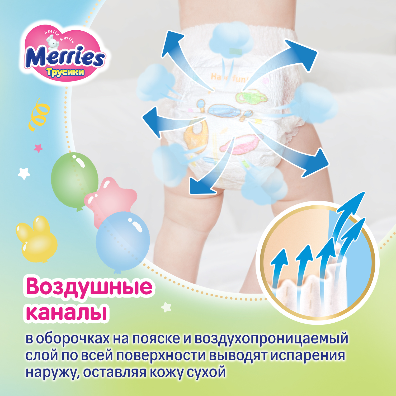 Трусики Merries M (6-11 кг) 74 шт. - фото 5