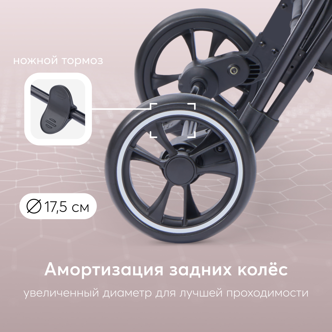 Коляска прогулочная Happy Baby Luna розовый - фото 8