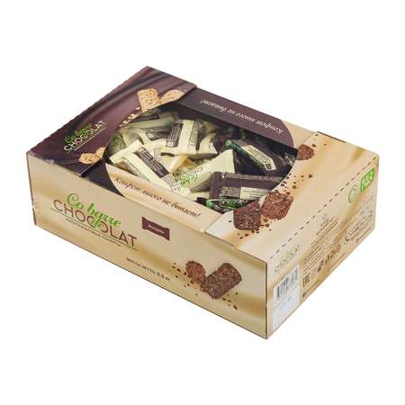 Мультизлаковые конфеты Co barre de CHOCOLAT ассорти из мультизлаковых конфет с белой и темной кондитерской глазурью коробка 900 г
