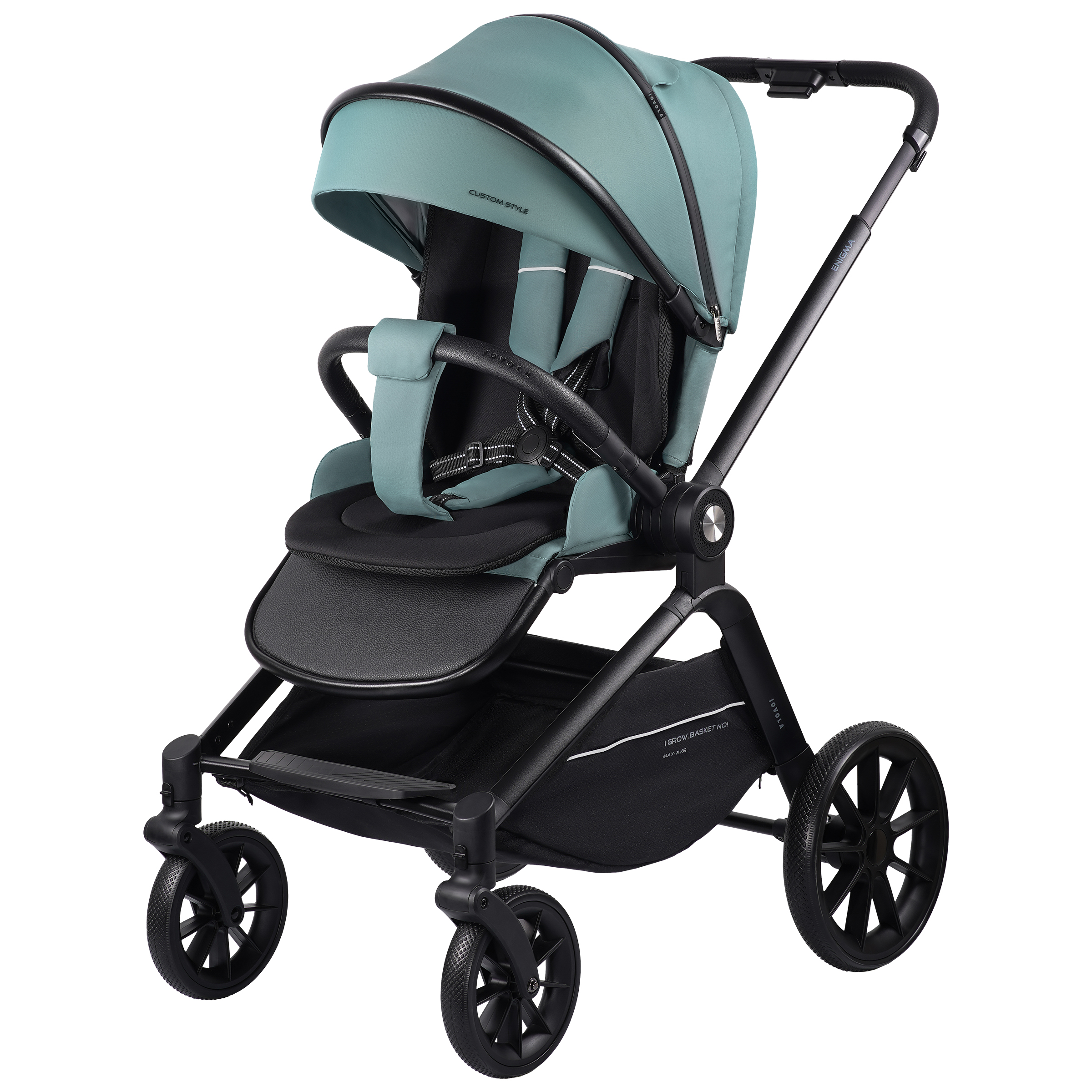 Коляска 2в1 JOVOLA Enigma универсальная зеленый - фото 20