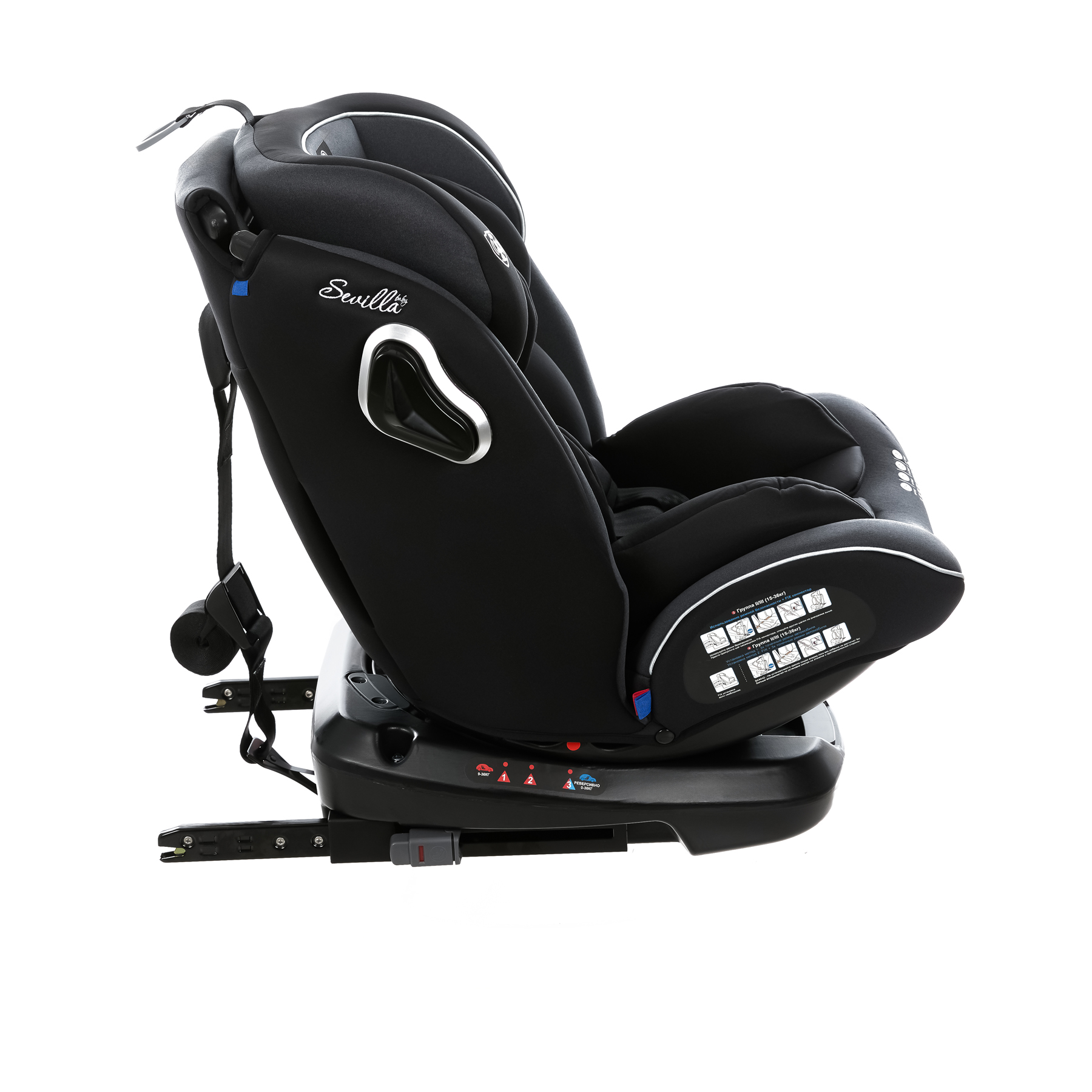 Автокресло Sevillababy Next 360° Isofix 0+/1/2/3 (0-36 кг) черный - фото 4