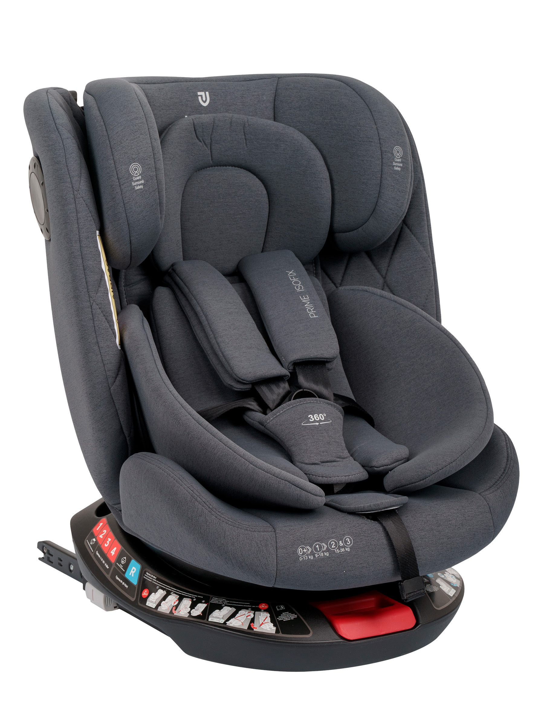 Автокресло JOVOLA Prime Isofix серый Isofix 0+/1/2/3 (0-36 кг) - фото 12
