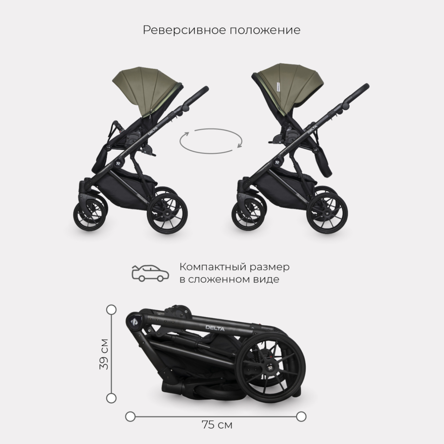 Коляска 2в1 Riko Basic Delta Olive - фото 8