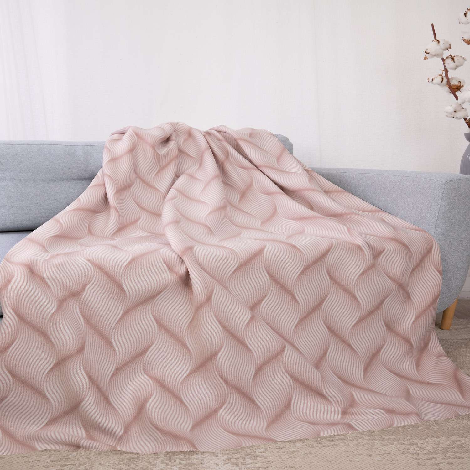 Плед TESSOLO HOME Волны 130 x 170 см флис - фото 3