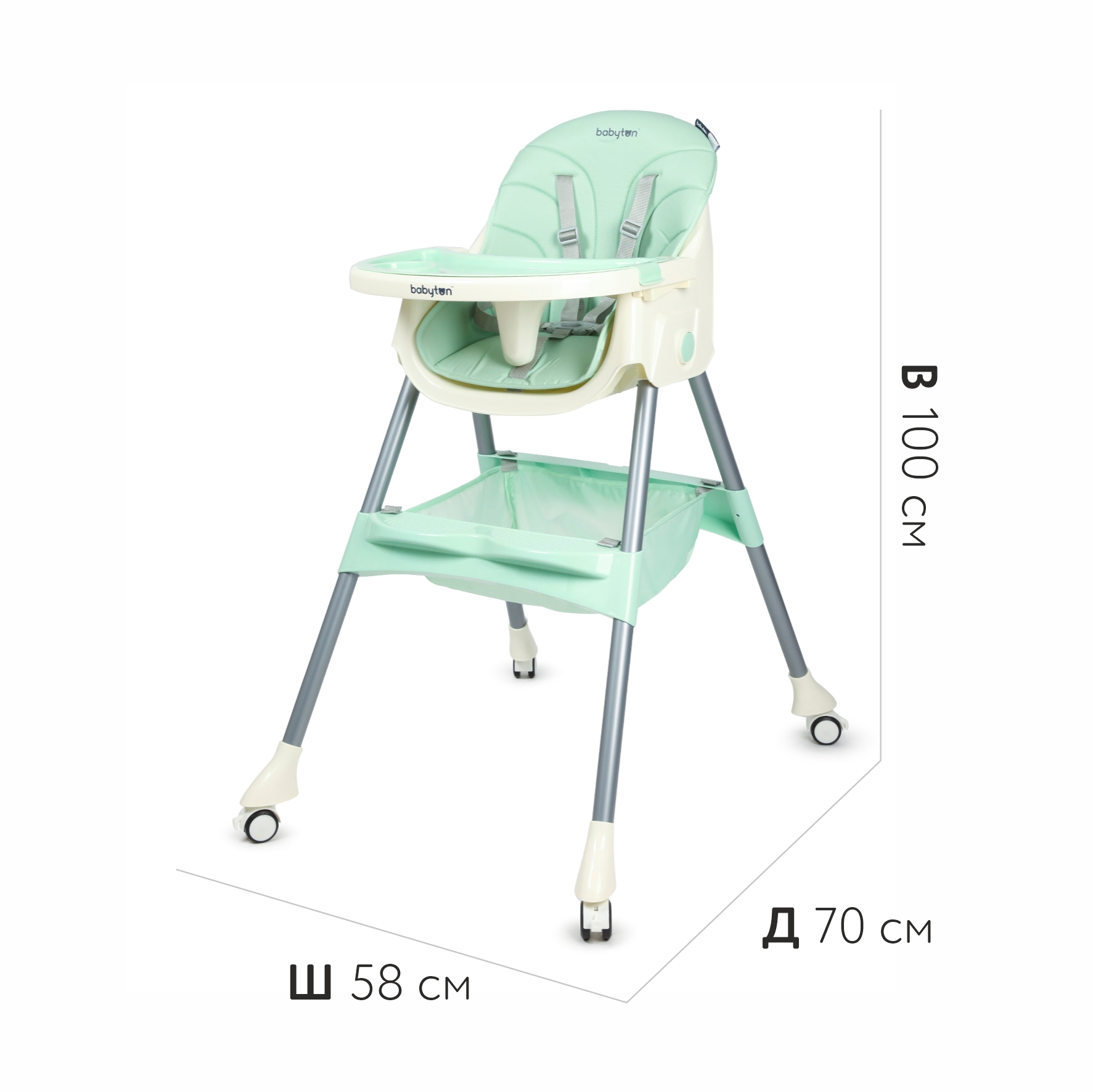Стульчик для кормления Babyton Bueno Green трансформер - фото 5