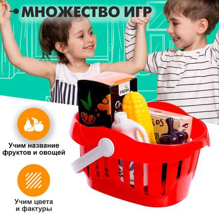 Игровой набор Sima-Land продукты, прилавок, касса, тележки и корзинки