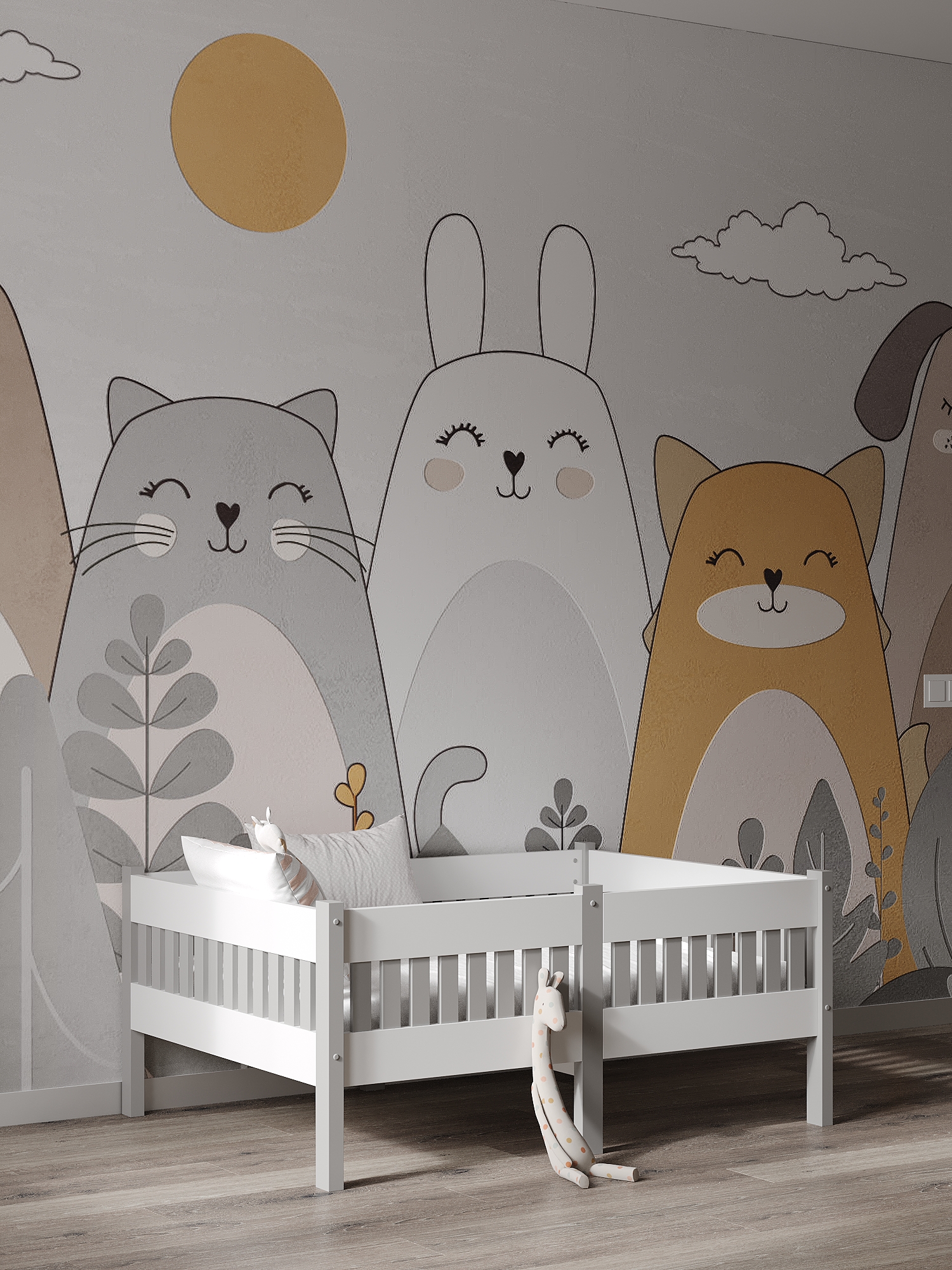 Кровать подростковая Moms charm Бортики (белый, серый) - фото 7