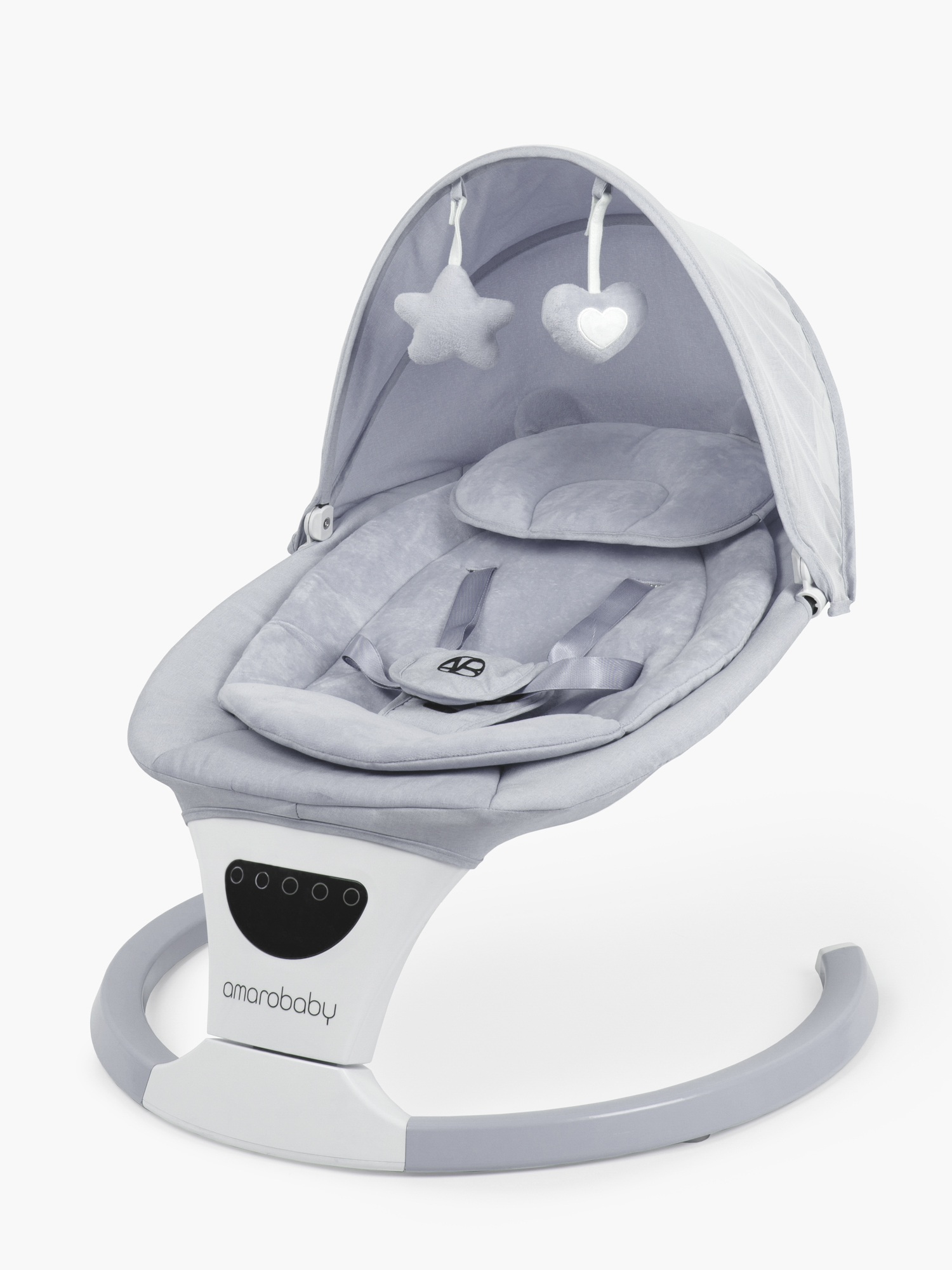 Электронные качели детские Amarobaby Teddy swing серый - фото 25