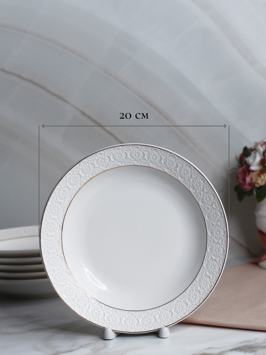 Набор суповых тарелок Balsford фарфоровых 300 мл 6 штук белые с золотом - фото 2