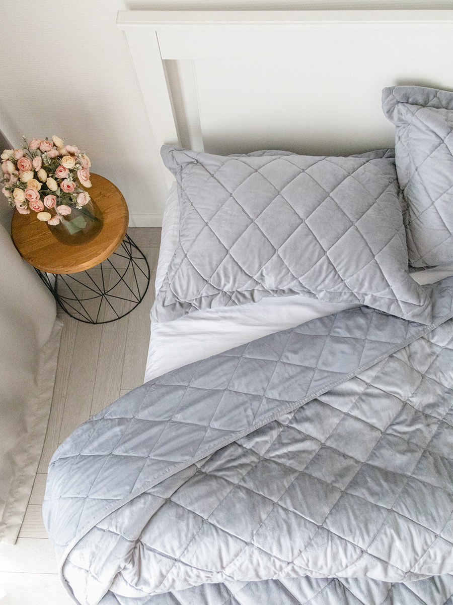 Покрывало DeNASTIA 240 x 240 см велюр - фото 3