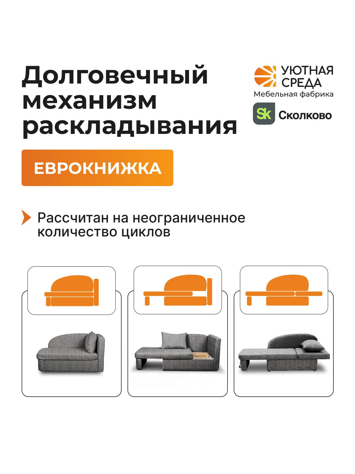 Диван Уютная среда раскладной рогожка правый серый - фото 13