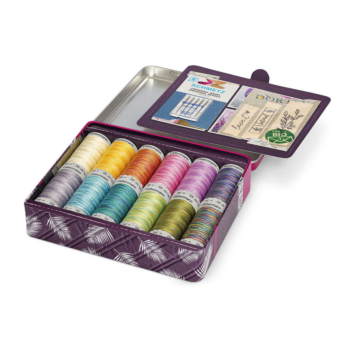 Нитки для шитья набор швейный Guttermann Cotton 30/300м 12 катушек 100% хб - фото 1