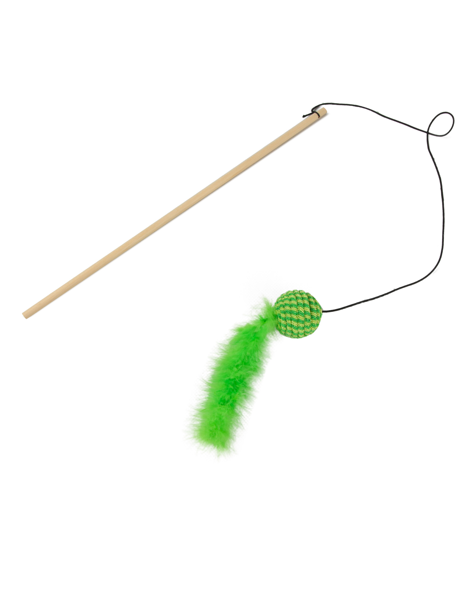Изображение товара Игрушка Barbaks Дразнилка шарик с длинным пушистым хвостиком на деревянной палочке 40 см